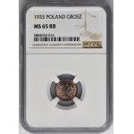 1 grosz 1933 - NGC MS65 RB