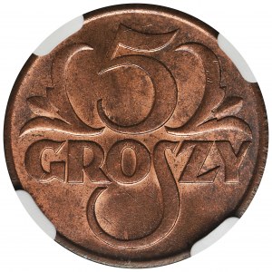 5 groszy 1937 - NGC MS64 RB