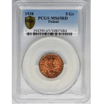 5 groszy 1938 - PCGS MS65 RD