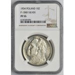 PRÓBA, Piłsudski, 10 złotych 1934 - NGC PF55 - LUSTRZANKA, BARDZO RZADKA