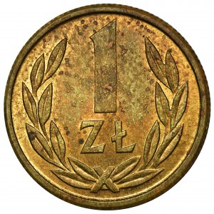 Pin gestempelt mit der Rückseite des Zloty im Jahr 1989 oder 1990