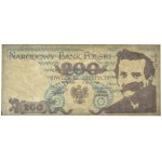 Solidarność, cegiełka 200 złotych 1984 - niebieski poddruk - Wałęsa -