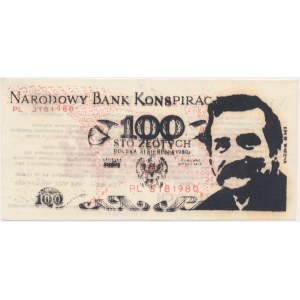 Solidarność, cegiełka 100 złotych 1980 - Wałęsa -