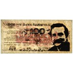 Solidarność, cegiełka 100 złotych 1980 - Wałęsa -