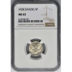 Free City of Danzig, 5 pfennige 1928 - NGC MS62