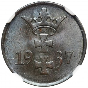 Wolne Miasto Gdańsk, 1 fenig 1937 - NGC MS65 BN