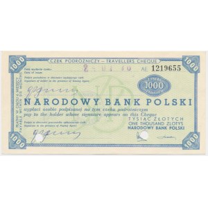 Czek podróżniczy NBP, 1.000 złotych 1976 - skasowany -