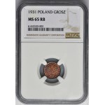 1 grosz 1931 - NGC MS65 RB