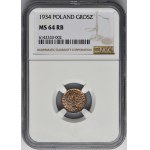 1 grosz 1934 - NGC MS64 RB