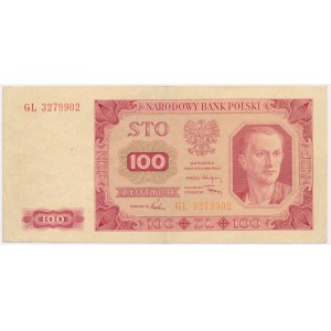 100 złotych 1948 - GL - bez ramki - destrukt - REWERS BEZ DRUKU