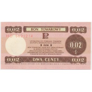 Pewex, 2 centy 1979 - HO - duży -