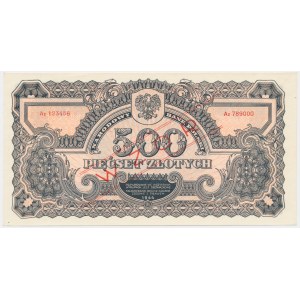 500 złotych 1944 ...owe - Az - z nadrukiem WZÓR -