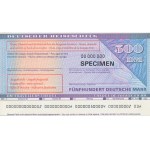 Niemcy, Deutscher Reisescheck, zestaw czeków 50-500 marek - WZÓR - (3 szt.)