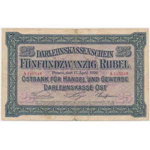 Posen, 25 Rubles 1916 - A -