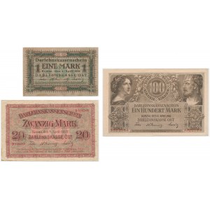 Kowno, lot 1-100 Mark 1918 (3 pcs.)