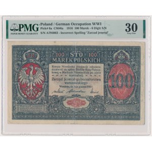 100 marek 1916 - Jenerał - 6 cyfr - PMG 30