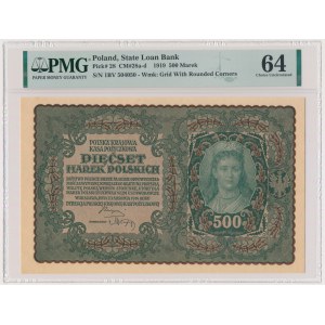 500 marek 1919 - I Serja BV - PMG 64