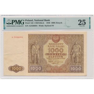 1.000 złotych 1946 - A. - PMG 25 - rzadka odmiana