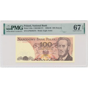 100 złotych 1986 - LP - PMG 67 EPQ - pierwsza seria rocznika