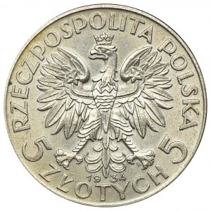 Głowa Kobiety, 5 złotych Warszawa 1934