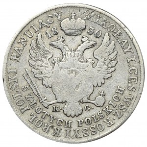 Polish Kingdom, 5 Zloty Warsaw 1830 KG