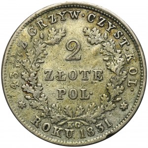 November Uprising, 2 zloty Warsaw 1831 KG