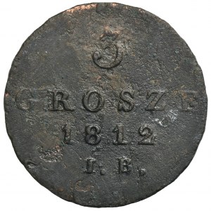 Duchy of Warsaw, 3 groschen Warsaw 1812 IB