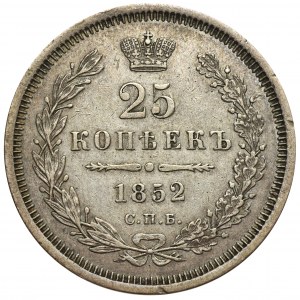 Rosja, Mikołaj I, 25 Kopiejek Petersburg 1852 СПБ ПА