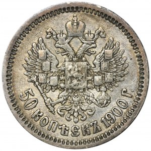 Rosja, Mikołaj II, 50 Kopiejek Petersburg 1900 ФЗ