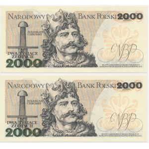 Zestaw 2.000 złotych 1982 - BP - kolejne numery - pierwsza seria - (2 szt.)