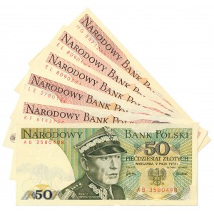 Zestaw banknotów PRL, 50-100 złotych 1975-82 (6 szt.)