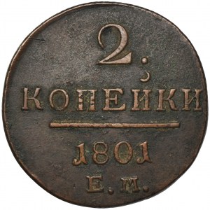 Rosja, Paweł I, 2 Kopiejki Jekaterinburg 1801 EM