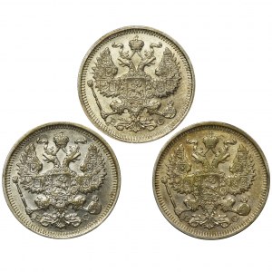 Set, Russia, Nicholas II, 20 Kopeck (3 pcs.)