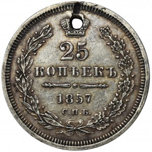 Rosja, Aleksander II, 25 Kopiejek Petersburg 1857 СПБ ФБ