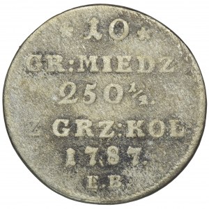 Poniatowski, 10 Groszy miedziane Warszawa 1787 EB