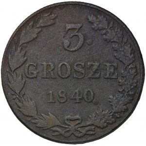 3 groschen Warsaw 1840 MW