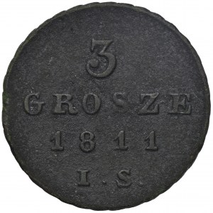 Duchy of Warsaw, 3 Groschen Warsaw 1811 IS