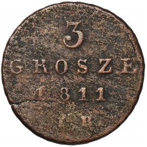 Księstwo Warszawskie, 3 Grosze Warszawa 1811 IB