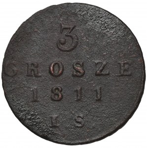 Duchy of Warsaw, 3 Groschen Warsaw 1811 IS