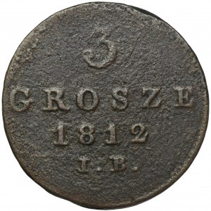 Duchy of Warsaw, 3 groschen Warsaw 1812 IB