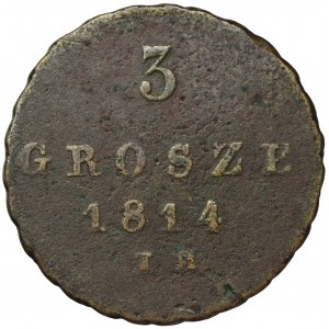 Dutchy of Warsaw, 3 Groschen Warsaw 1814 IB