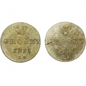 Zestaw, Księstwo Warszawskie, 5 groszy 1811 (2 szt.)