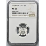 10 groszy 1962 - NGC MS63