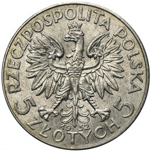 Głowa Kobiety, 5 złotych Londyn 1932