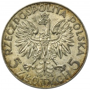 Głowa Kobiety, 5 złotych Warszawa 1934