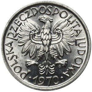 2 złote 1970 Jagody - ostry daszek cyfry 7