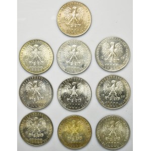 Zestaw, 10.000 złotych 1987 Jan Paweł II (10 szt.)