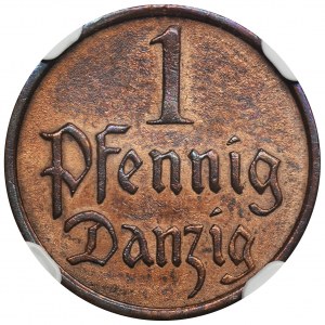 Free City of Danzig, 1 pfennig 1937 - NGC MS62 RB
