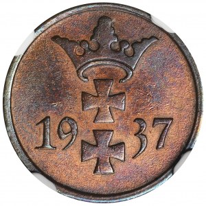 Wolne Miasto Gdańsk, 1 fenig 1937 - NGC MS62 RB