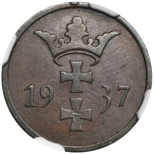 Wolne Miasto Gdańsk, 2 fenigi 1937 - NGC MS63 BN